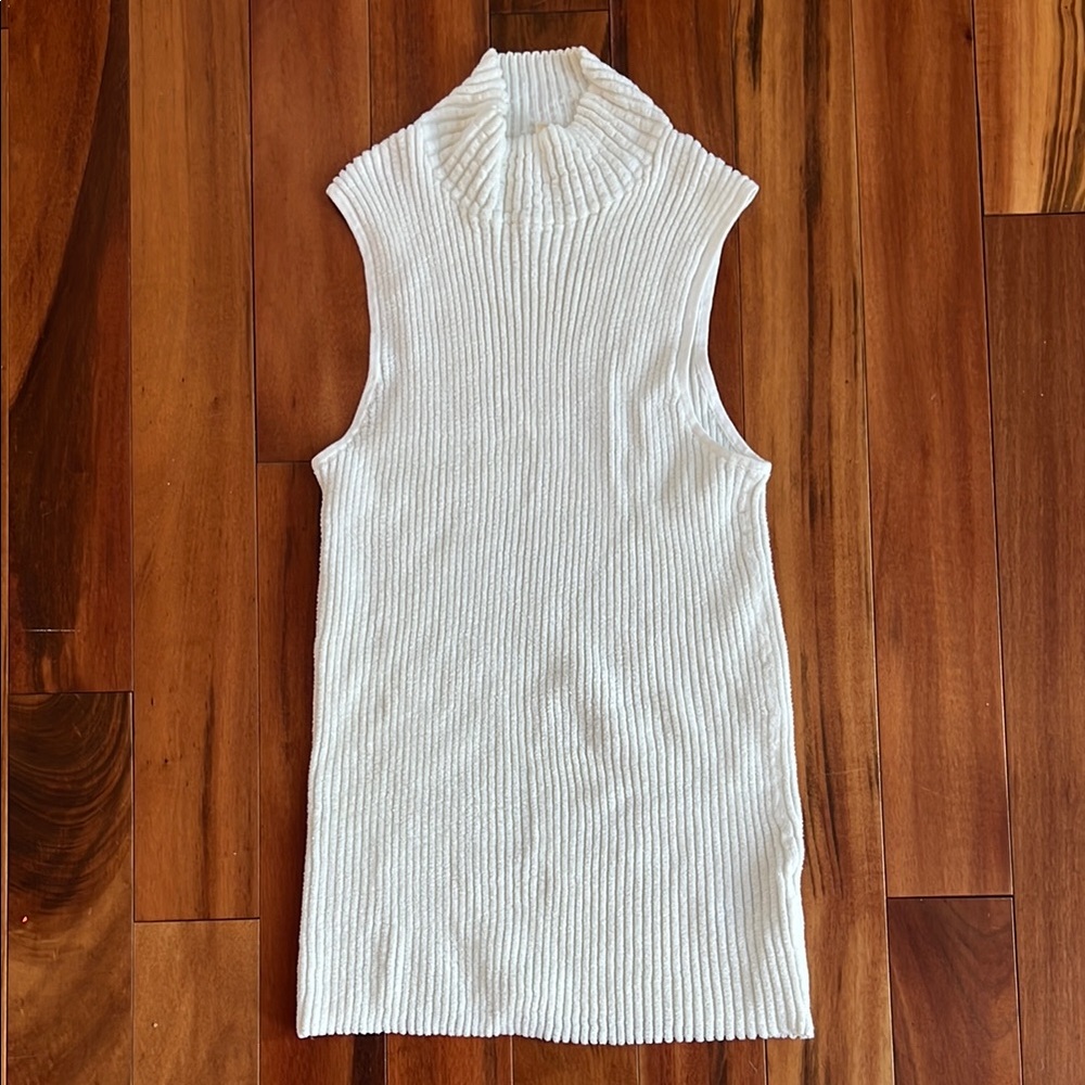 Moth Ivory Ribbed Sleeveless Top